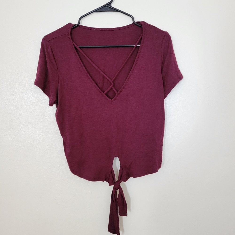 Burgundy Crop Top
